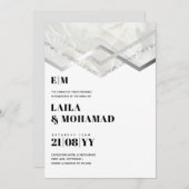NIKAH - BUDGET EDDING iVITATIONS Silver Sparkle (Voorkant / Achterkant)