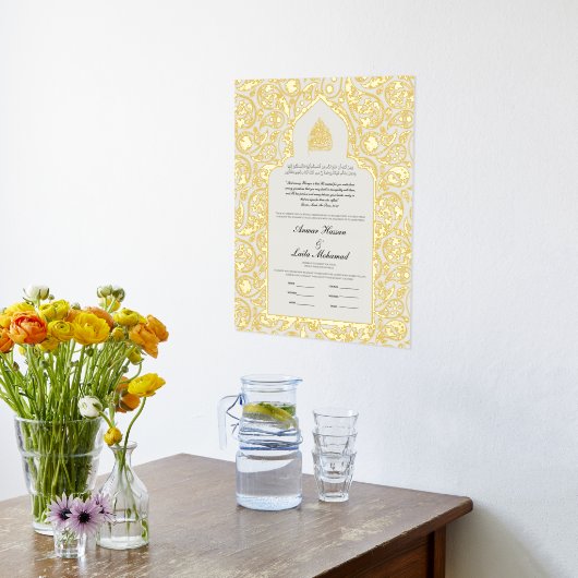 Nikah-certificaat Nikkah Nama Islamitisch Huwelijk Folie Afdrukken (Laag (Keuken))