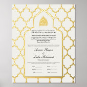 Nikah Certificaat Nikkah Nama Islamitische Huwelij Folie Afdrukken (Voorkant)