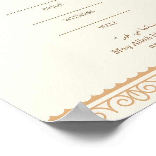Nikah Certificaat Online Poster (Hoek)