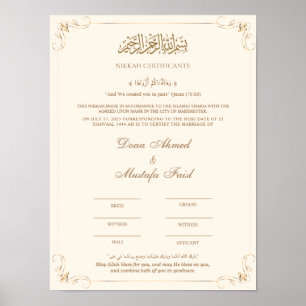 Nikah Certificaat Poster