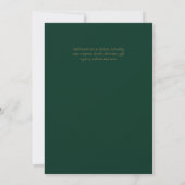 NIKAH - Emerald Green Gold ISLAMIC Wedding Invite Kaart (Achterkant)
