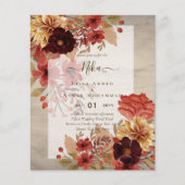 NIKAH - Floral BUDGET Islamic Weduwen Invitation (Voorkant)