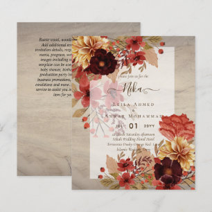 NIKAH - Floral BUDGET Islamic Weduwen Invitation