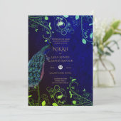 NIKAH Galaxy Wedding Invite Islamic Calligraphy Kaart (Staand voorkant)