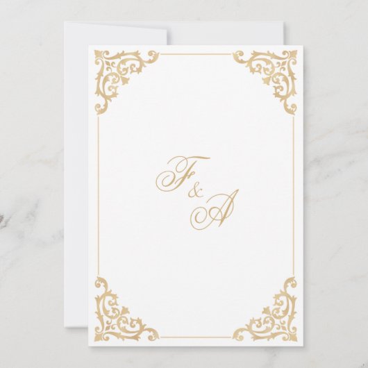 Nikah Gold Islamitisch Moslim Bruiloft Kaart (Achterkant)