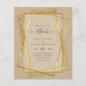 NIKAH Gold Lijst Bismillah Islamic Wedding Invites (Voorkant)