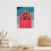 Nikah-huwelijksaankondiging Foto rood goud Poster (Keuken)