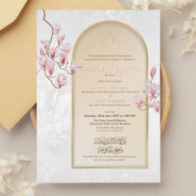 Nikah-huwelijksuitnodiging met Bismillah in folie