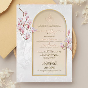 Nikah-huwelijksuitnodiging met Bismillah in folie Uitnodiging