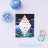Nikah Huwelijksuitnodigingen  AGATE GOUD GLITTER B Flyer (Enkel)