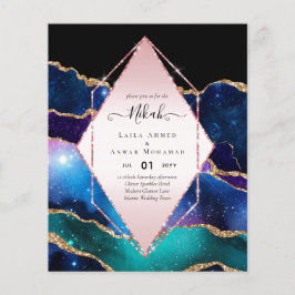 Nikah Huwelijksuitnodigingen  AGATE GOUD GLITTER B Flyer