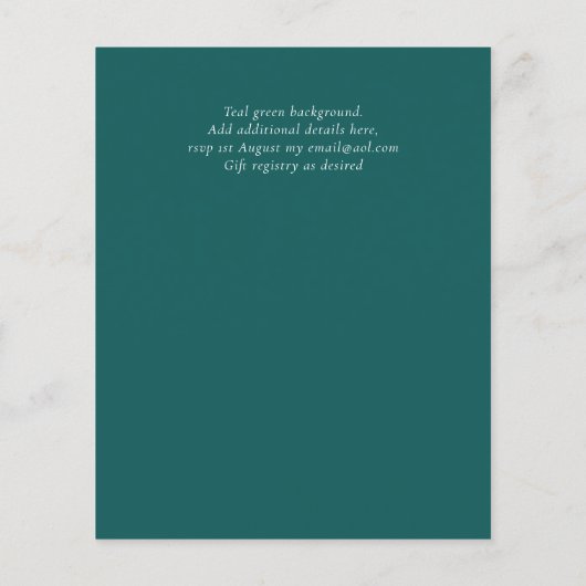 NIKAH Islamic Bismillah Wedding Invitations BUDGET (Achterkant)