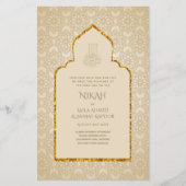 NIKAH - Islamic Mosque Gold Wedding Flyer (Voorkant)
