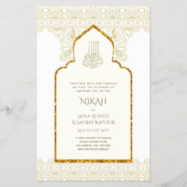 NIKAH - Islamic Mosque Gold Wedding Flyer