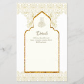 NIKAH -  Islamic Mosque Gold Wedding Flyer (Achterkant)