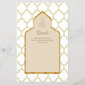 NIKAH -  Islamic Mosque Gold Wedding Flyer (Achterkant)