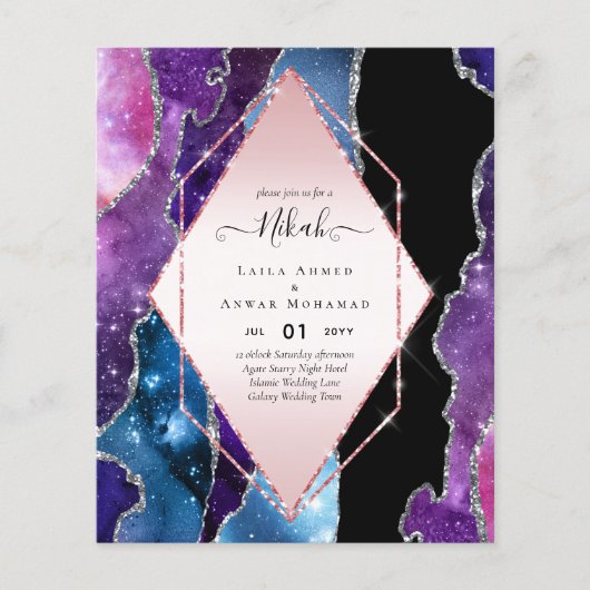 Nikah Islamic Wedding Invitations - Glittery Gold Flyer (Voorkant)