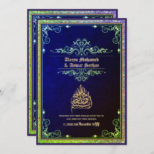 NIKAH - islamitisch weddenschap - Blue Gold Kaart