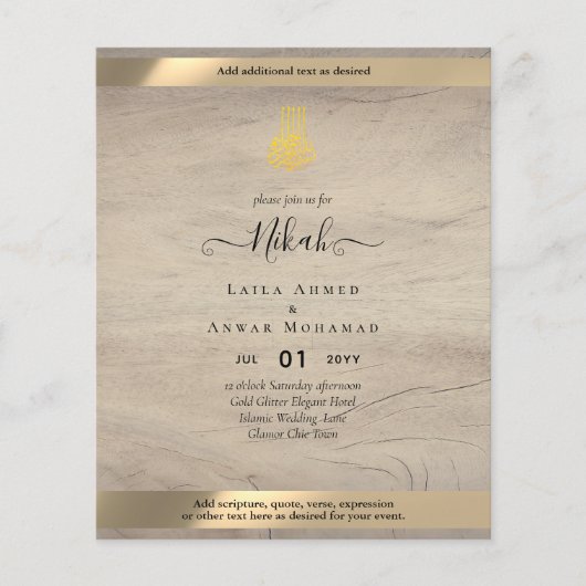 NIKAH - islamitische Trouw Uitnodiging Calligrafie (Voorkant)