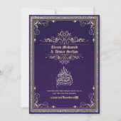 NIKAH - islamitische Trouwkaligrafie Blauw Goud Kaart (Voorkant)