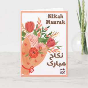 Nikah Mubarak met Bloemen Kaart