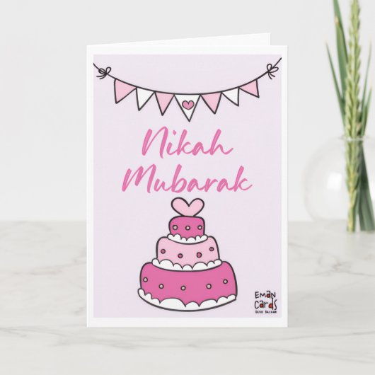 Nikah Mubarak Taart Kaart (Voorkant)