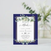 NIKAH NAVY BLAUW GOUD Groene planten Eucalyptus Tr (Staand voorkant)