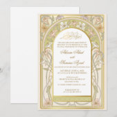 Nikah of Valima Ceremony Invitation  Floral Kaart (Voorkant / Achterkant)