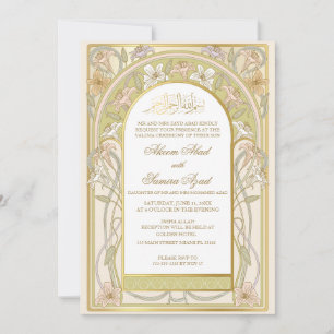 Nikah of Valima Ceremony Invitation Floral Kaart