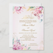 Nikah of Valima Ceremony Invitation Pink Gold Kaart (Voorkant)