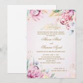 Nikah of Valima Ceremony Invitation Pink Gold Kaart (Voorkant / Achterkant)