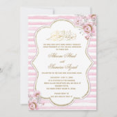 Nikah of Valima Ceremony Invitation Pink Gold Kaart (Voorkant)