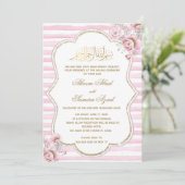Nikah of Valima Ceremony Invitation Pink Gold Kaart (Staand voorkant)
