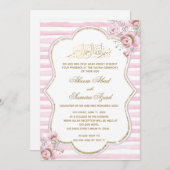 Nikah of Valima Ceremony Invitation Pink Gold Kaart (Voorkant / Achterkant)