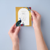 NIKAH Pauw Bloem Gouden Lijst Islamitisch Huwelijk Flyer (Hand)