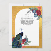 NIKAH Pauw Bloem Gouden Lijst Islamitisch Huwelijk Kaart (Achterkant)