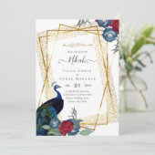 NIKAH Pauw Bloemrijke Gouden Lijst Islamitisch Huw Kaart (Staand voorkant)