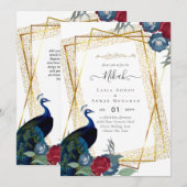 NIKAH Pauw Bloemrijke Gouden Lijst Islamitisch Huw Kaart (Voorkant / Achterkant)