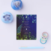 NIKAH - Peacock Blue Wedding Invitation Islamic Flyer (Enkel)