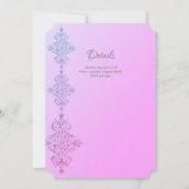 NIKAH - Sierlijke islamitische gouden roze uitnodi Kaart (Achterkant)