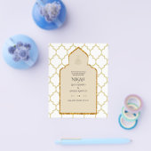 NIKAH - Sierlijke islamitische moskee gouden bruil Flyer (Enkel)