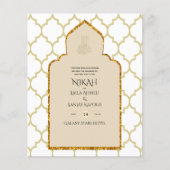 NIKAH - Sierlijke islamitische moskee gouden bruil Flyer (Voorkant)
