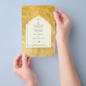 NIKAH - Sierlijke Islamitische Moskee Gouden Huwel Flyer (Hand)