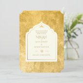 NIKAH - Sierlijke islamitische moskee gouden trouw Kaart (Staand voorkant)