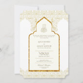 NIKAH - Sierlijke islamitische moskee gouden trouw Kaart (Voorkant)
