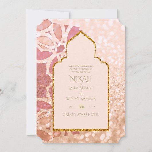 NIKAH - Sierlijke Roze Gouden Trouwring van Roségo Kaart (Voorkant)