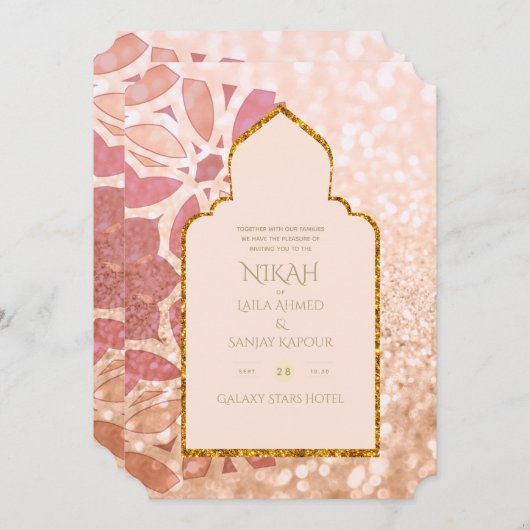 NIKAH - Sierlijke Roze Gouden Trouwring van Roségo Kaart (Voorkant / Achterkant)