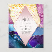 Nikah Trouw Uitnodigingen  AGATE GOUD GLITTER BUDG (Voorkant)