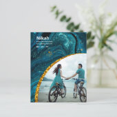 NIKAH - Trouwbudget Agate Goud Teal FOTO (Staand voorkant)